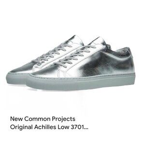 * Woman by Common Projects Achilles Low Silver Sneakers Size 7/37 Made in Italy